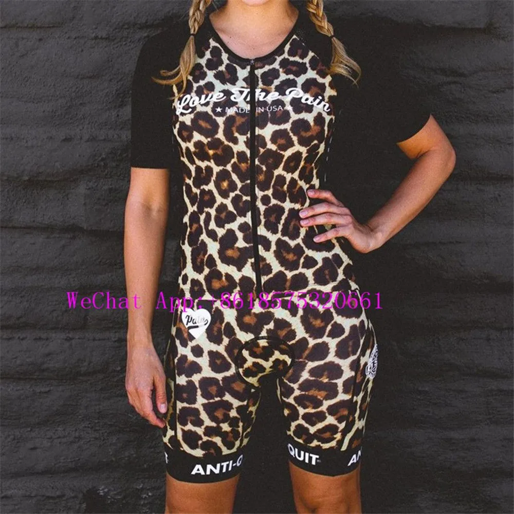 Love The Pain Women's Cycling Jumpsuit Triathlon Skinsuit Speedstream Long Distance Race Running Suit Roupa Ciclismo Feminina
