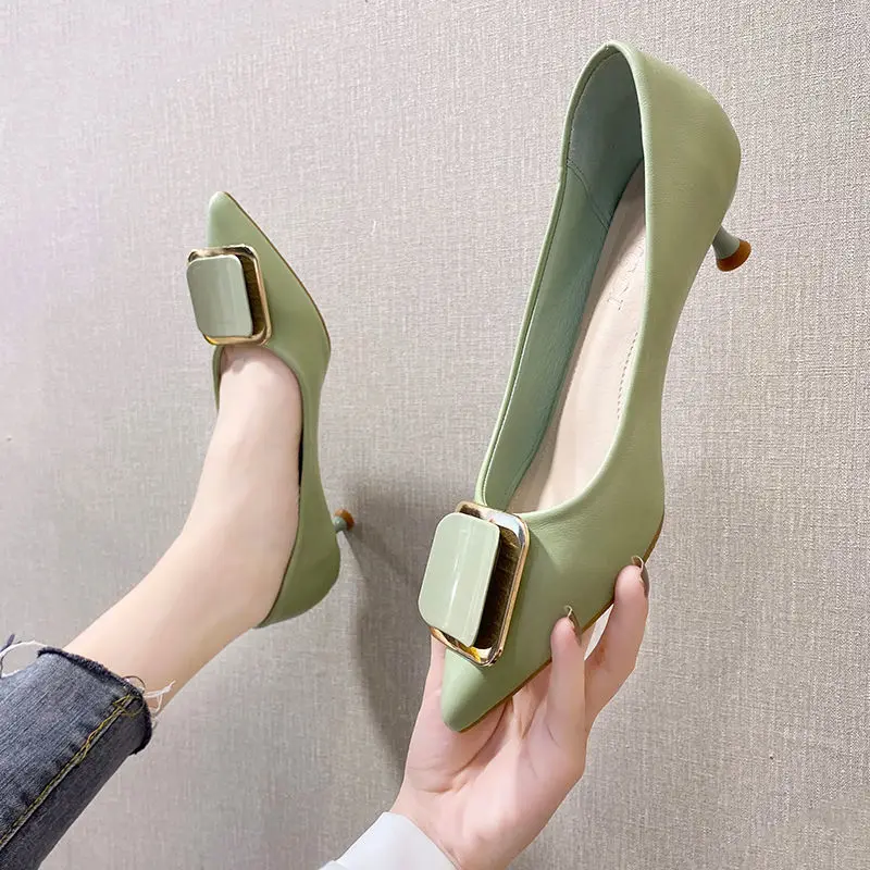 Ladies Shoes High Green Heels Green Office Lady Green Shoes Women