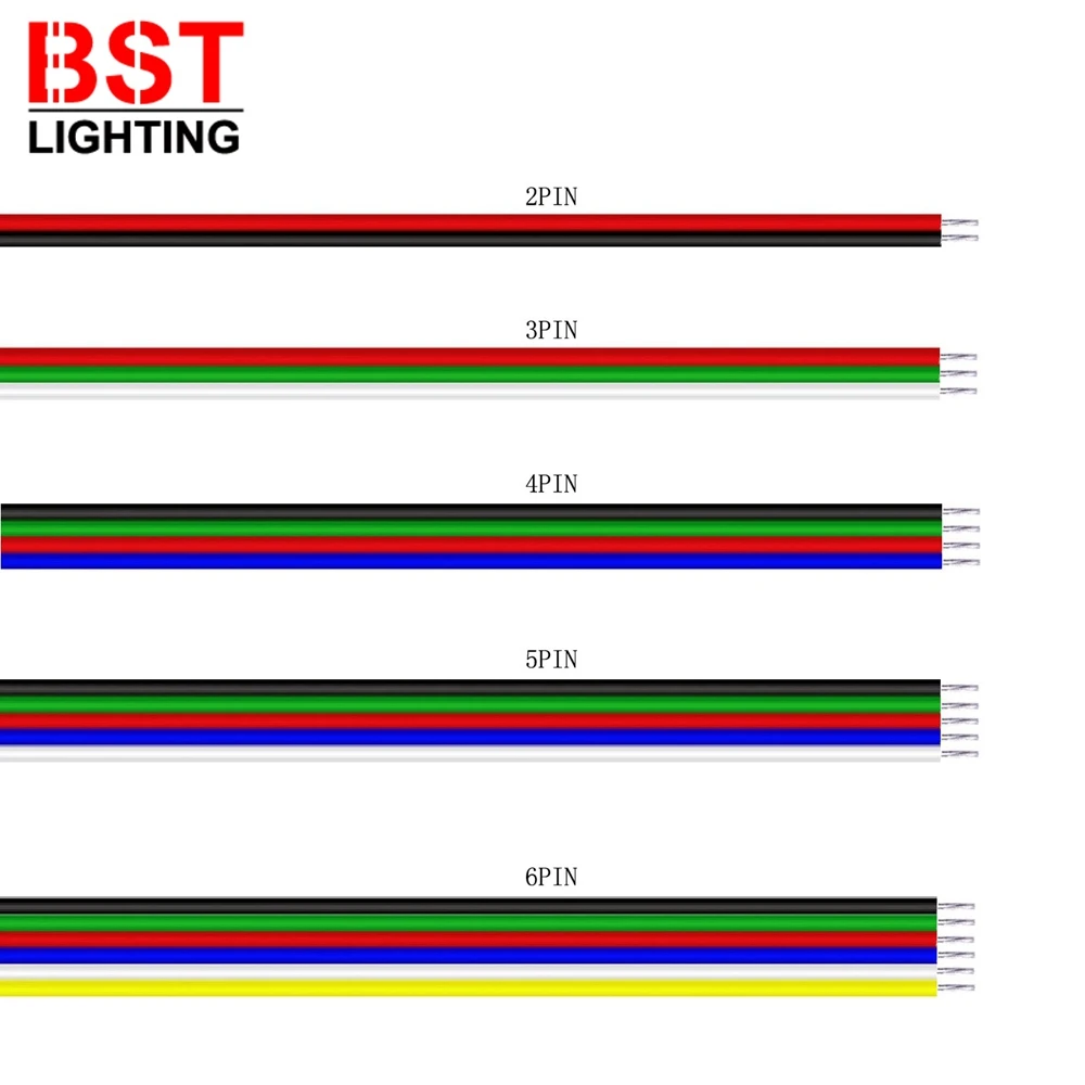 

WS2812B 26AWG Led Wire Cable 2Pin/3Pin/4Pin/5Pin For WS2811 5050 2835 5730 Led Strip Light 1m/5m/10m/20m/50m/100m