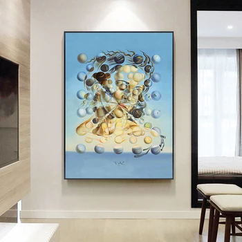 Famous Painting Salvador Dali Galatea Spheres Oil Painting Canvas Painting Wall Art for Living Room Home Decor (No Frame) 3