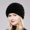 Women Winter Warm Real Rex Rabbit Fur Hat Snow Cap Winter Hats for Women Girls Real Fur Knit Skullies Beanies Natural Fluffy Hat 6