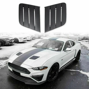 

Car Black LED Hood Vents Intake Hood Self-Adhesive Hood Vent Heat Extractors Cover for Ford Mustang 2018 -2019