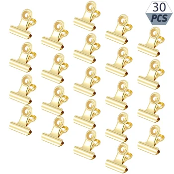 

30Pcs/Set 22mm Golden Round Metal Clamp Paper Bookmark Clips Binder Clip Student School Office Supplies