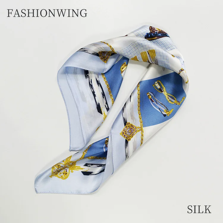 Шелк тутового шелкопряда женский 55X55 см принтованное маленькое квадратное полотенце с цифровой печатью шелковое квадратное полотенце шарф