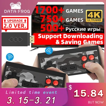 Data Frog USB Wireless Handheld TV Video Game Console Build In 1700 Classic Game 4K 8 Bit Mini Video Console Support HD Output 1