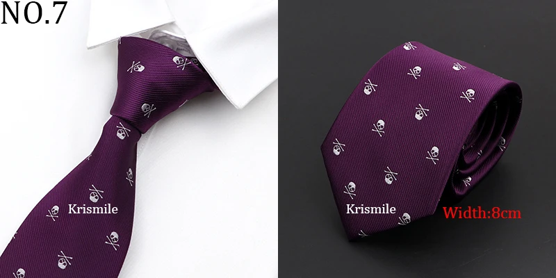 Neue Casual Schädel Krawatten Für Männer Klassische Dünne 8 cm Polyester Krawatten Mode Mann Krawatte Geschenk Für Männer Hochzeit bräutigam Business Krawatte – Detail 11
