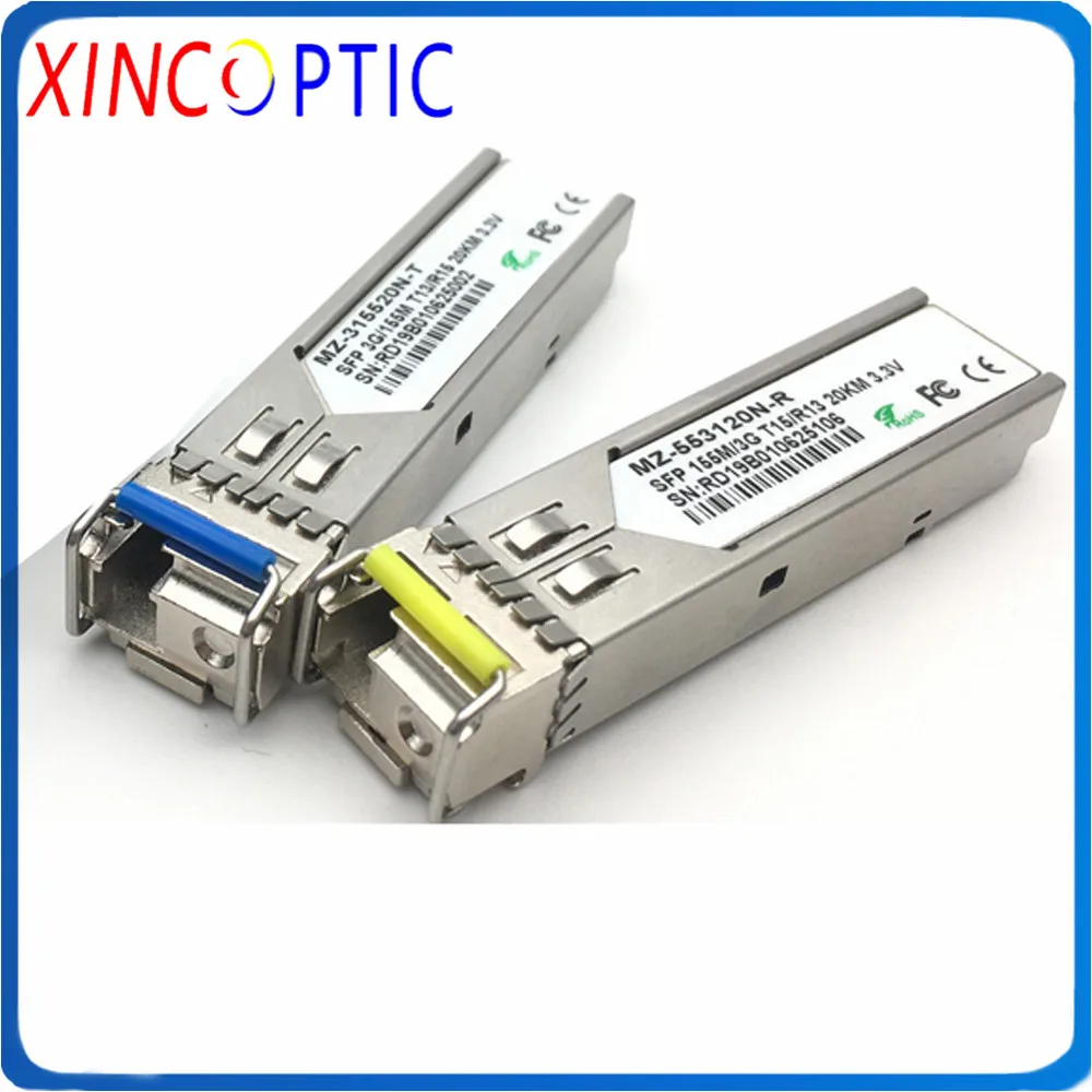 3G/155M ассиметричный LC SFP + модуль 3G 1310/1550nm Bidi 3 V 10km 20km SDI трансивер для волоконного