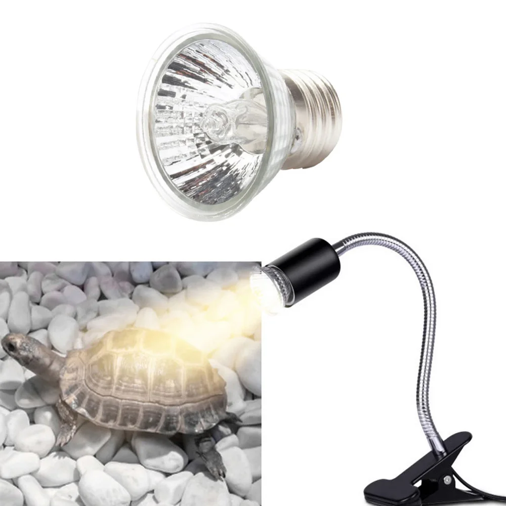 Lámpara UV para reptiles UVA + UVB, bombillas de luz ultravioleta de 25/50W, con controlador de temperatura para tortugas, anfibios y lagartos