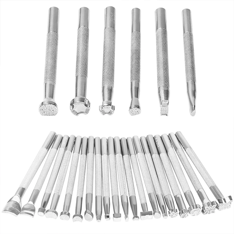 Leather Craft Stamps Metal Printing Tool Leather Stamping Set Saddle Making Tools Embossing for Handmade