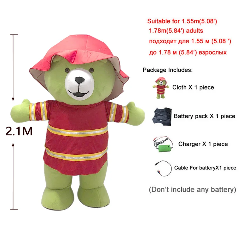 adult size7 Надувной медведь талисман плюшевый костюм костюмы вечернее платье, комплекты одежды Продвижение карнавал реклама открытый наряд - Цвет: adult size7