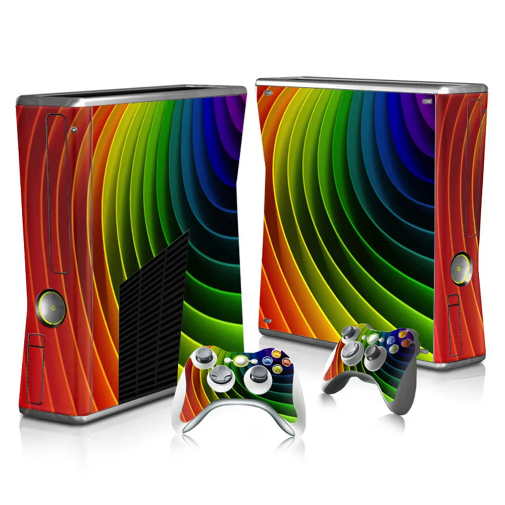 Углеродное волокно Горячая Кожа Наклейка Обложка для Microsoft Xbox 360 тонкая наклейка