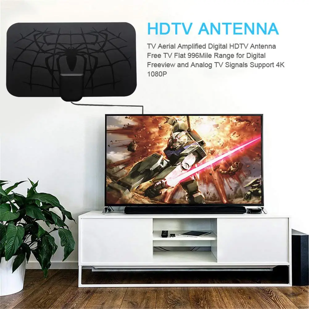 Антенна для помещений с усилителем сигнала 1180 миль 4K|Телевизионные антенны| |