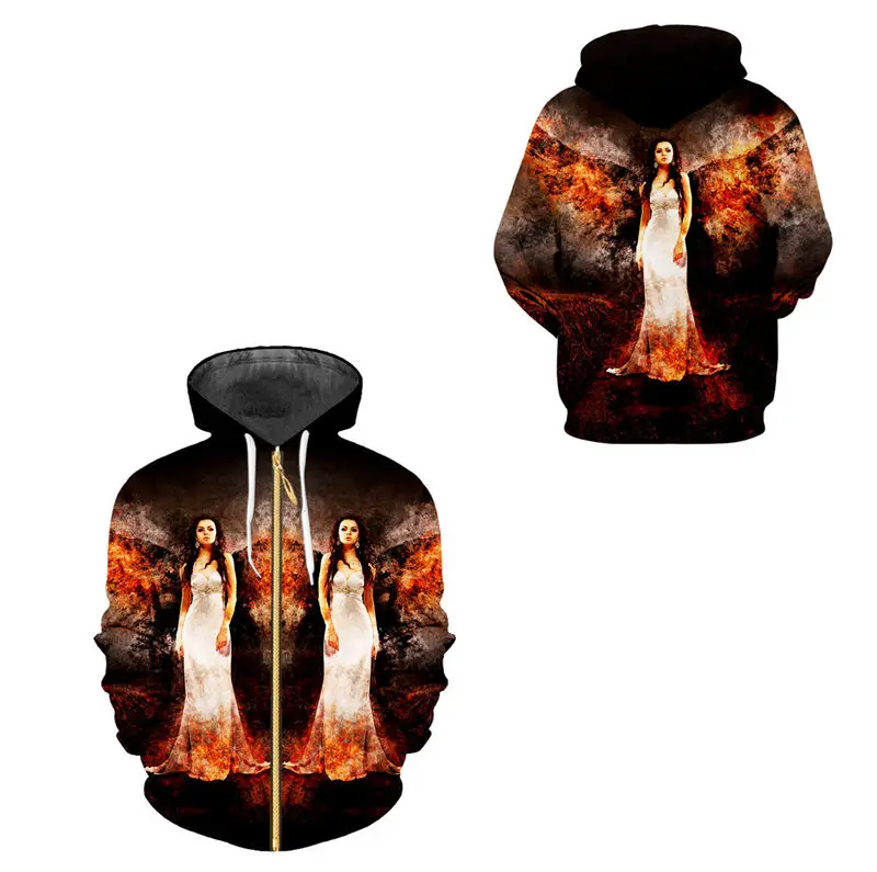 Новинка, унисекс, модные толстовки на молнии, 3D цифровой принт, Hell angel, толстовка с капюшоном, мужская спортивная одежда на молнии, пальто в стиле хип-хоп, уличная одежда - Цвет: zip up hoodie