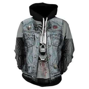 

2020 Hot new skull men's Hoodie Sweatshirt 3D printing funny hip hop hoodie Gothic Skull Hoodie autumn jacket men's sportswear