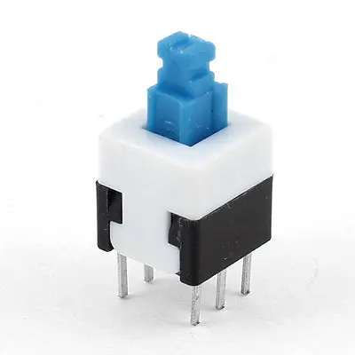 

8 x 8mm x 17mm Latching Tactile Tact Push Button Switch Self Lock 6 Pin