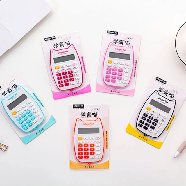 Basic Standard Calculators Small Digital Desktop Calculator with 12-Digit  LCD Display, Battery Solar Power Smart Calculator Pocket Size for Kids for