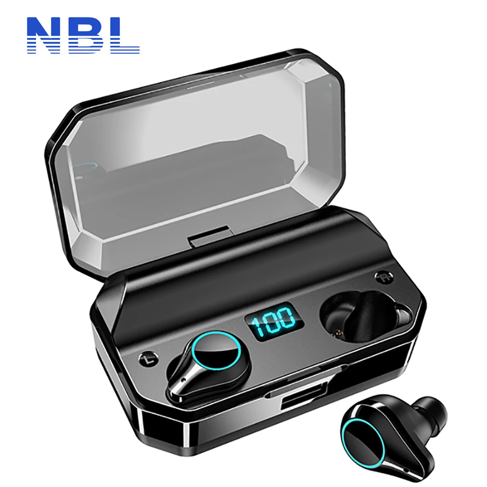 T9 TWS Wireless Bluetooth Earphones 9D Stereo IPX7 Waterproof 7000mAh LED Smart Power Bank Earphones Phone Holder