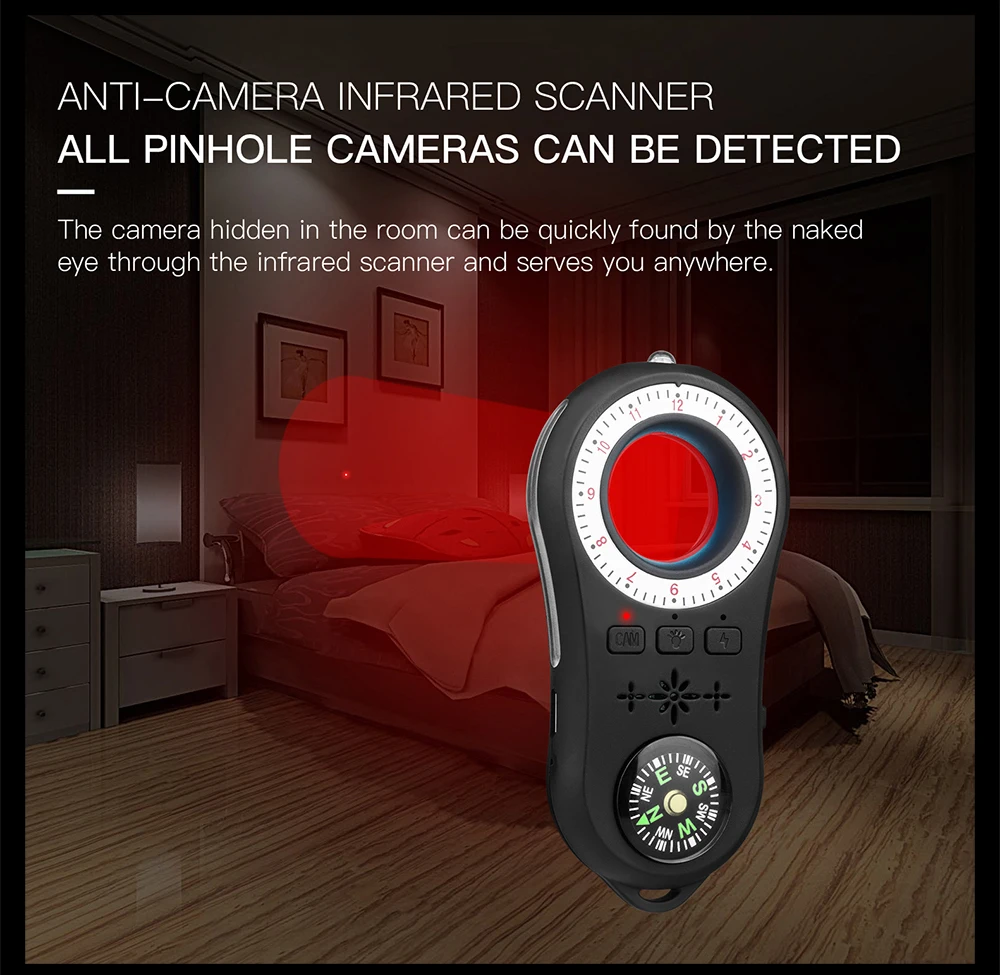 Câmera de Vigilância Detector de Sinal sem Fio Localizador de Lente de Sinal Produtos sem Fio Anti Espião Câmera Anti-covert Rastreador Detectar rf 5 sinal sem fio câmera anti-covert localizador de