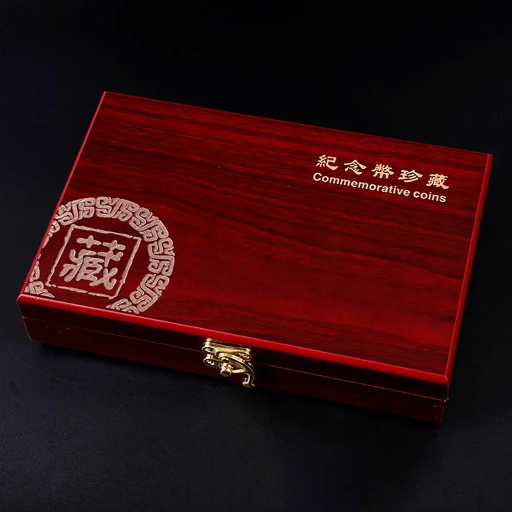 50pcs Round wood Coins Case Storage Holders Display Wooden Commemorative Collection Box Home Decoration for 25 27 30mm coins #CW