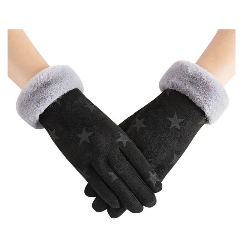 pink gloves Женские перчатки из искусственного меха, Утепленные зимние теплые варежки, женские кашемировые перчатки, грелка для рук, женские перчатки mitones de mujer J6 - Цвет: pink gloves