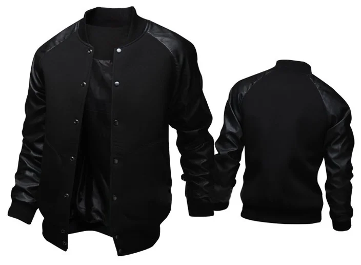 ZOGAA мужские бейсбольные куртки осенние модные приталенные пальто из искусственной кожи лоскутные однобортные куртки с воротником-стойкой и карманами