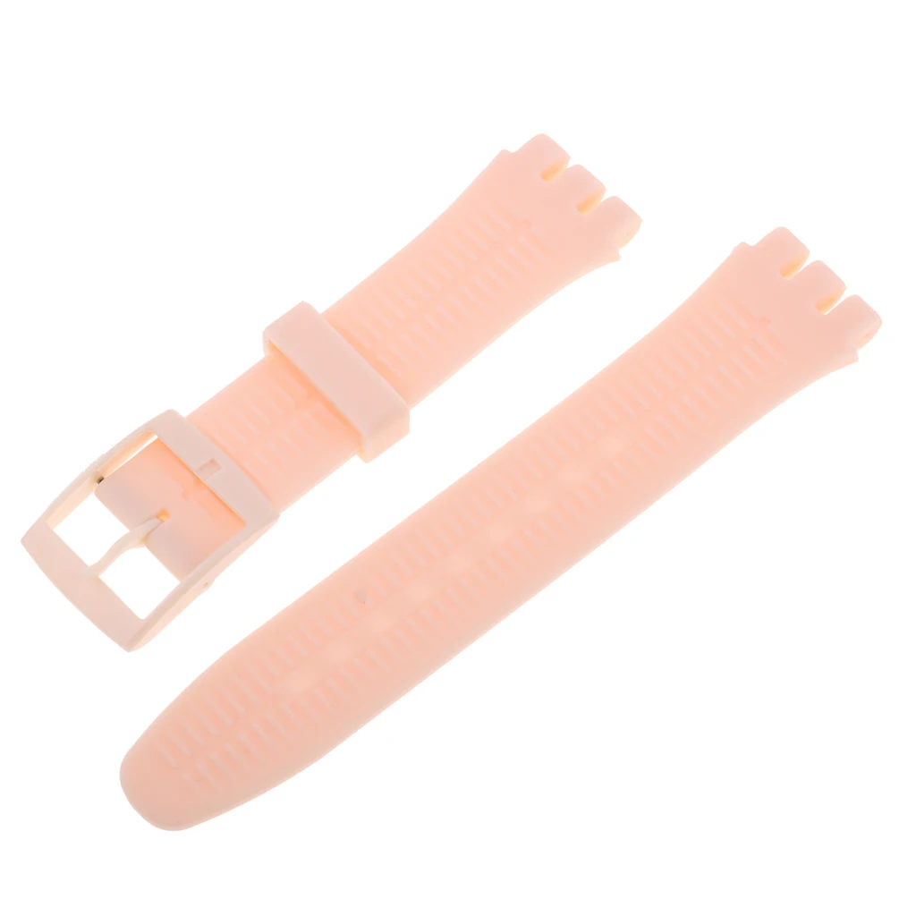 Soft Rubber Wristwatch Straps 19mm Silicone Rubber Watchband 19 Unique Colors For Swatch Watch Strap