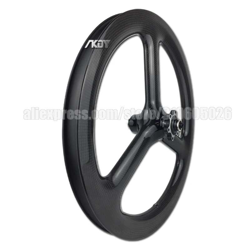 Carbonio 16 "349 ruote freno a disco copertoncino ruote bici pieghevoli a tre razze 16 pollici ruote a tre razze 9/10/11 velocità - Image 2
