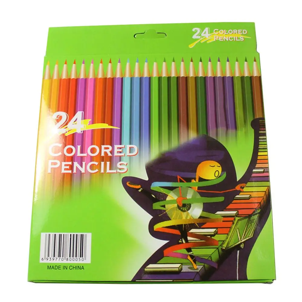 

24Pcs Wooden Colored Pencil Erasable School Students Office Stationery Drawing