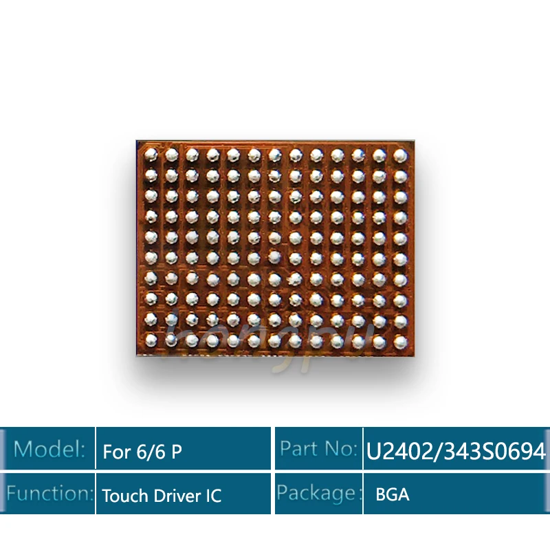 50 шт./лот используется Reball U2402 для iPhone 6/6 Plus 343S0694 черный контакт IC сенсорный экран управление дигитайзер чип