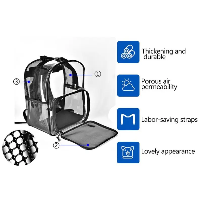 Прозрачный рюкзак для домашних животных, сумка-переноска для кошек, маленьких кошек, собак, воздухопроницаемая сетка, рюкзаки для щенков, для путешествий, прогулок, Походов, Кемпинга