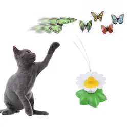 Электрический Кот Летающие бабочки вокруг цветов игрушка для кошек товары для домашних животных Забавный инструмент для кошек игрушка для