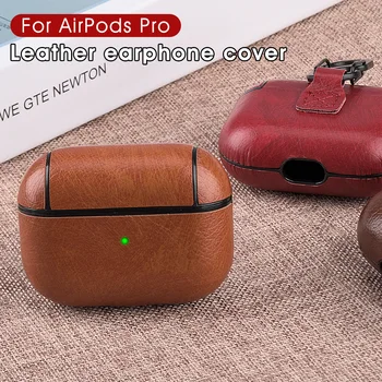 

For Apple Airpods Pro Leather Headphone Case with Hook Earphone Protective Cover For Airpods 3rd Charging Box Accessories Case