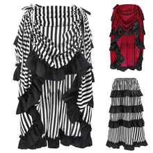 Новые женские юбки на Хэллоуин faldas largas mujer готическое стимпанк слойное Полосатое облегающее асимметричное вечерние юбки saia midi# C9