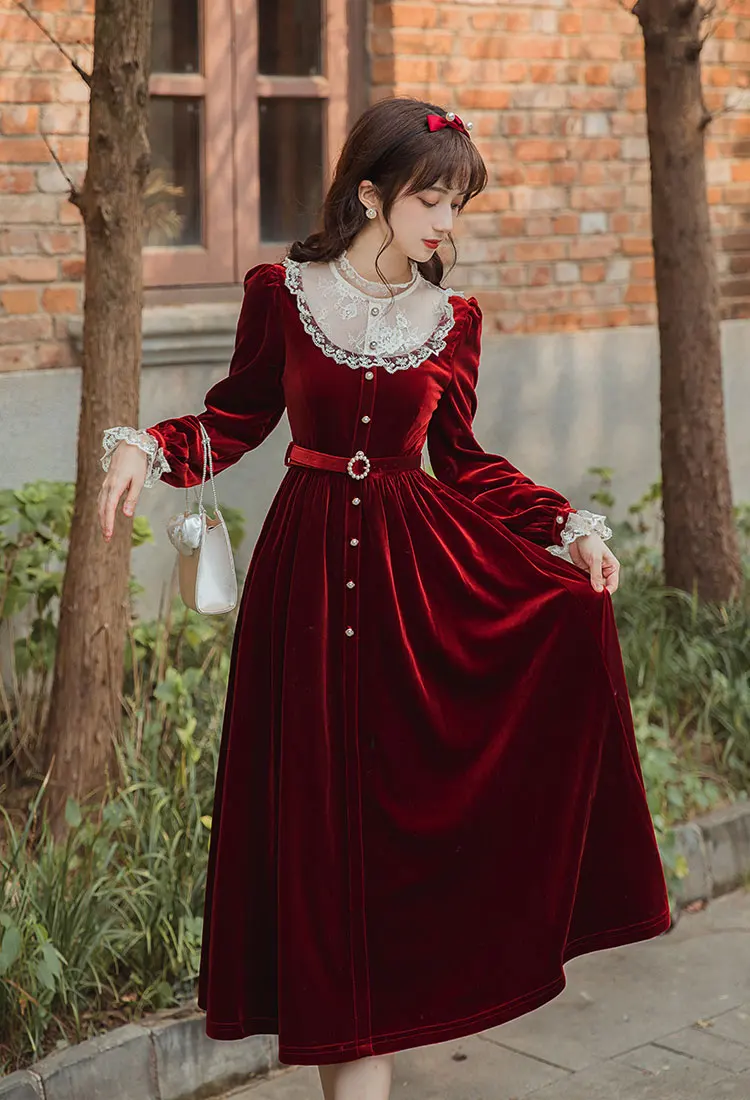 2021 Autumn Elegant Vintage Midi Dress 