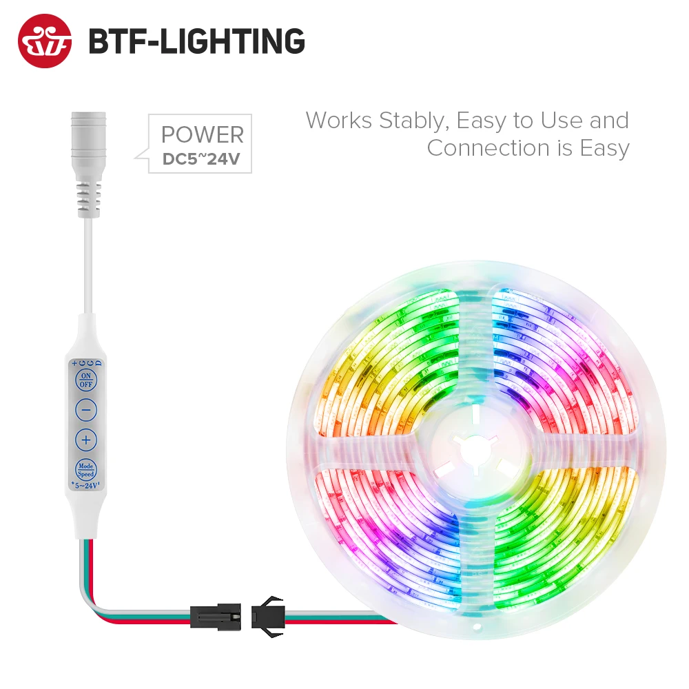 USB мини WS2812B контроллера 3 ключа 4 для пикселей Светодиодные ленты светильник WS2811