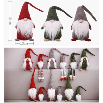 

Christmas Decorations Forest No Face Santa Old Man Long Beard Doll Christmas Children Gift Window Decoration Supplies navidad