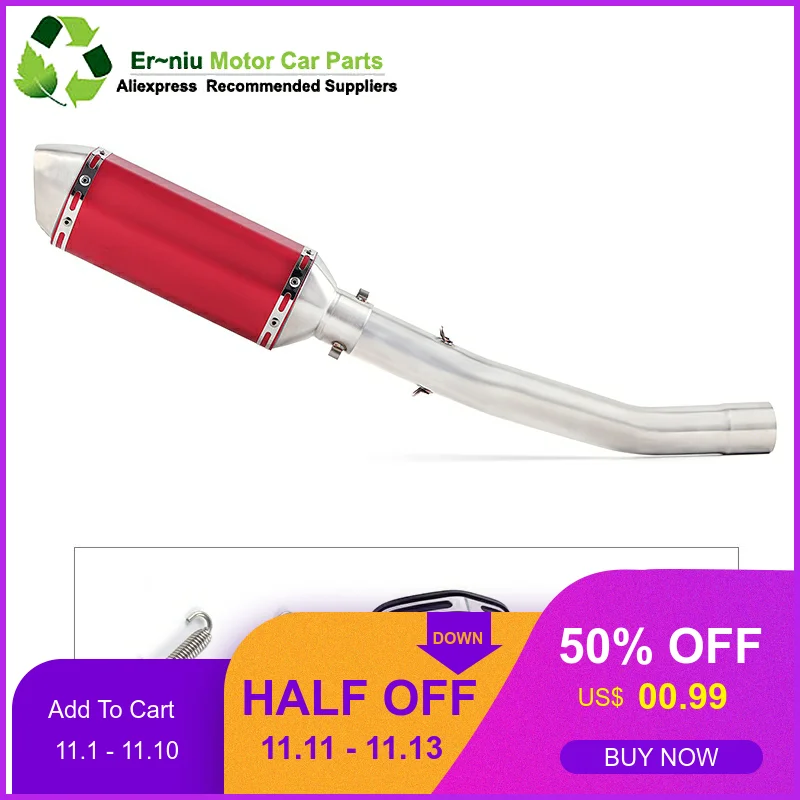 

Motorcycle Exhaust Escape Muffler Middle Contact Pipe Full System Slip-On For KAWASAKI ZX 10R ZX10R ZX-10R 2008 2009 2010