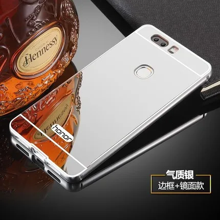 Роскошный чехол с зеркалом для Honor 7C, 5,7 дюйма, металлическая алюминиевая рамка+ Жесткая задняя крышка из поликарбоната, аксессуар для Honor 7C Pro - Цвет: Mirrir silver
