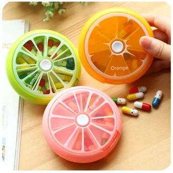 

Mini Pill Box Weekly Medicine Pill Box Rotating Pill Box Case Splitter Pill Organizer Portable Travel 7 Day Pill Container Case