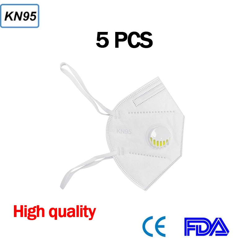 

Fast Ship Reusable KN95 Mask Valved Face Mask N95 Protection Face Mask FFP2 N95 Mouth Cover Pm2.5 Dust Masks 5 Layers 95% Filter