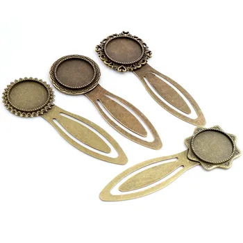 

New Fashion 2pcs 20mm Inner Size 4 types Antique Bronze Vintage Style Handmade Bookmark Cabochon Base Cameo Setting