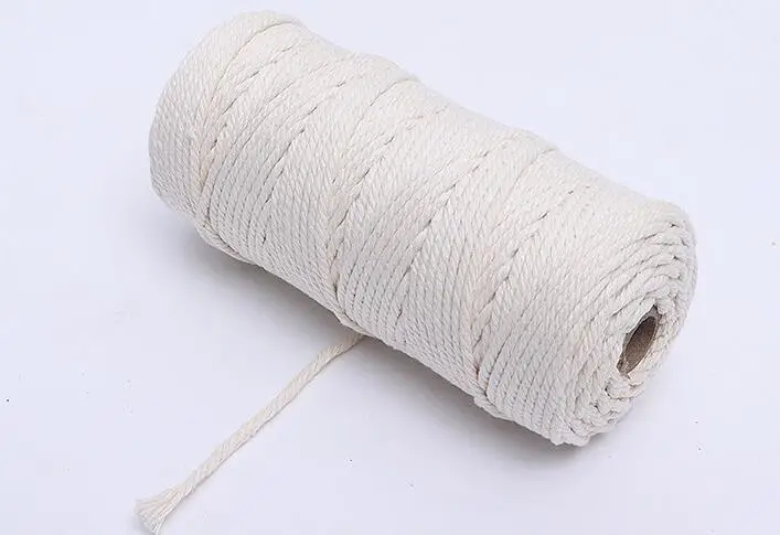 1mm/3mm/4mm/6mm/8mm10mm Natural Handmade Cotton Cord Thread Macrame Crochet  Rope DIY Hanging Tapestry Weaving Yarn Knitting Rope