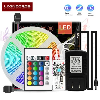 

16.4ft 150LED WIFI Wireless RGB Waterproof Strip Neon Light Kit Home Bars Party TN88