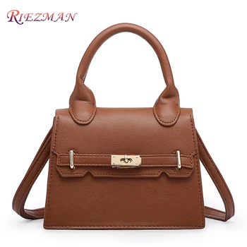 

RIEZMAN Small Square bag 2020 Fashion New Quality PU Leather Women's Handbag Luxury Designer Shoulder Messenger Bags Sac A Main