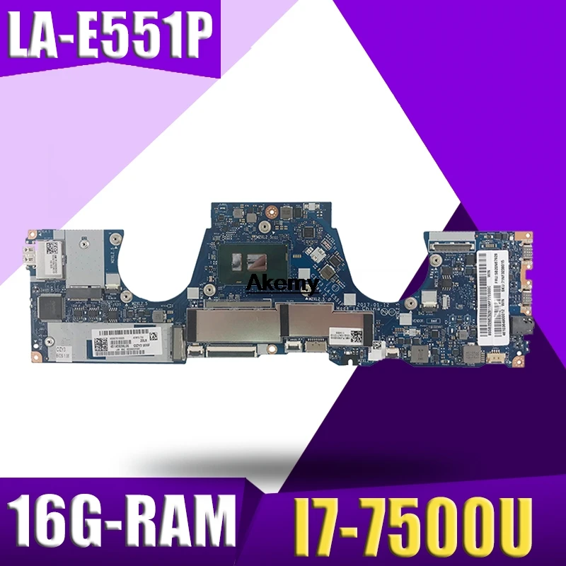 Best Price Original For Lenovo Yoga 720-13IKB Laptop Motherboard FRU 5B20N67877 CIZY3 LA-E551P i7-7500U CPU 16GB RAM