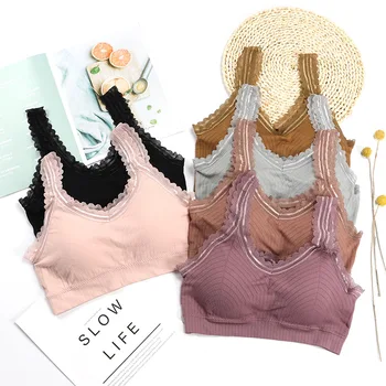 

SVOKOR Sexy Lace Bra Thread Fitness Shockproof Bras For Women Elastic Force Push Up Women's Lingerie