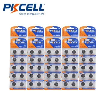 

100pcs/10cards PKCELL AG13 LR44 357A S76E G13 Button Coin Cell Battery 1.5V Alkaline For calculator electric thermometer