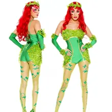 Ядовитый плюща Косплей взрослых женщин дерево костюм демона аниме сексуальный зеленый эльф женский костюм на Хэллоуин