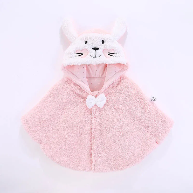 pink Детский плащ; ветронепроницаемое пальто с милым животным; теплая однотонная осенне-зимняя модная верхняя одежда с капюшоном для малышей - Цвет: pink