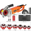 Hand-Held Electric Pipe Threading Machine, Household Hinged Plate, Galvanized Pipe Threading Tool Kit, 2300W，Pipe Threader 1